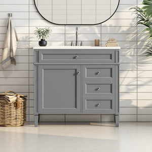 English Elm 36'' Modern Bathroom Vanity With Durable Sink, 2 Drawers & Tip-Out Tray For Stylish Storage Solutions N710S136004E