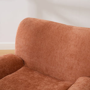 English Elm 42" Oversized Chenille Accent Chair Deep Foam Seat Lounge Armchair for Living Room Orange W3118P453260