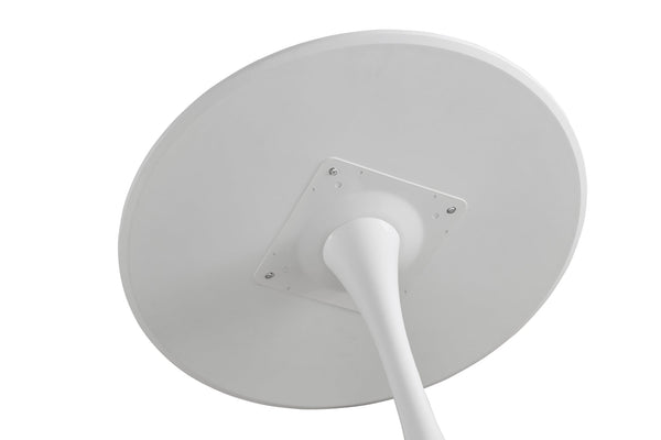 English Elm Round White Pedestal Dining Table 31.5" Tulip Mid-Century Fiberboard Modern Compact Seats 2-4 W2720P204019