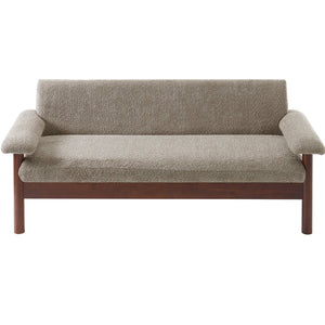 English Elm Modern Berber Fleece 2 Seat Loveseat Rubberwood Base Plush Armrest Couch for Apartments Brown N763S000050D