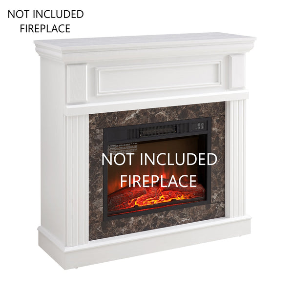 English Elm Only Mantel White Raised Panel Surround Farmhouse Fireplace Frame for Living Room W1758P204946