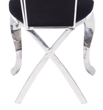 English Elm Black and Stainless Steel Side Chair With X-Shaped Back Leg (Set Of 2)