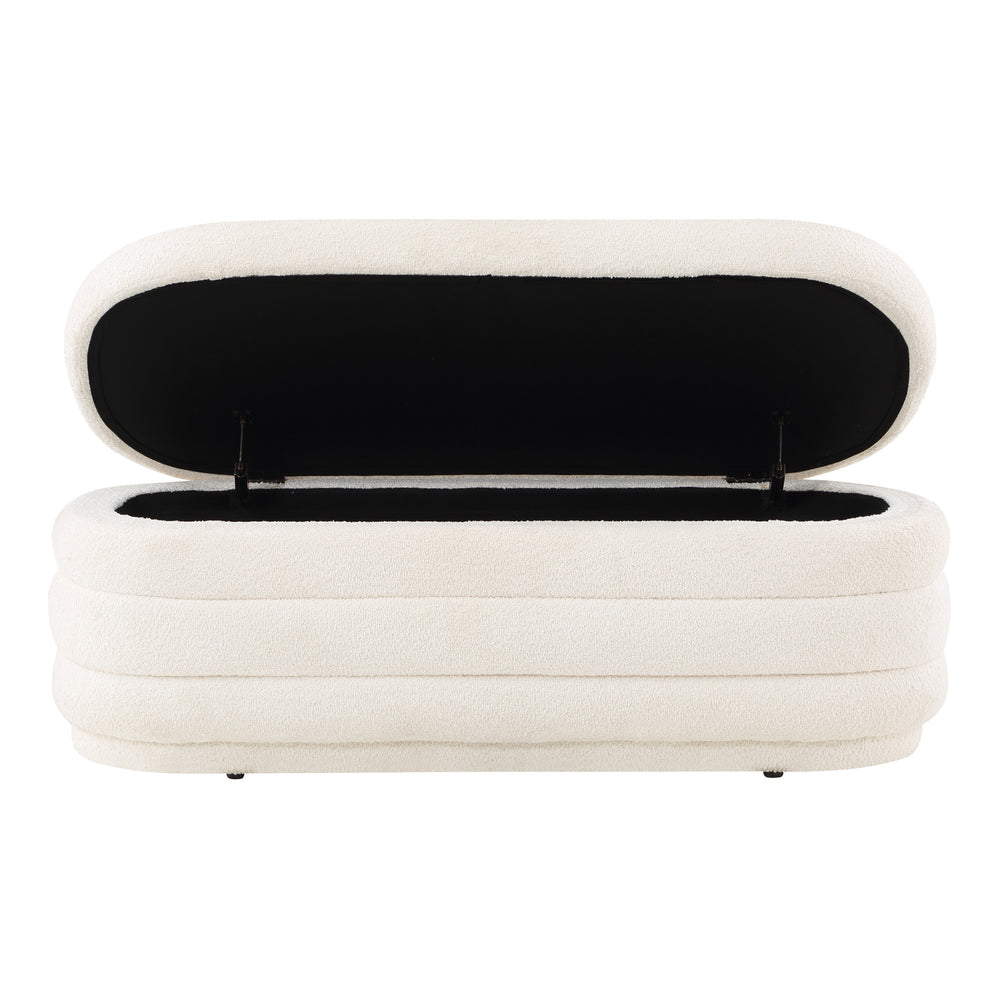 OSP Home Furnishings Clifford Storage Bench Snow Sherpa