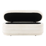 OSP Home Furnishings Clifford Storage Bench Snow Sherpa