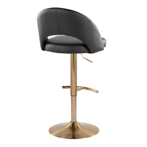 English Elm Adjustable Swivel Barstools Set of 2 Fabric Seat Black Metal Base Kitchen Counter Black B202S02007