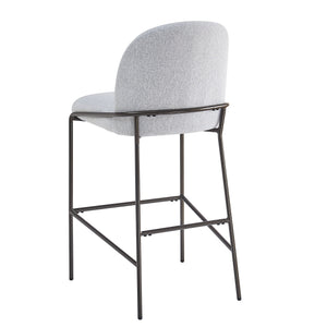 English Elm Christopher Knight Home® - Galen Upholstered Metal Barstool Set of 2 with Plush Stain-Resistant Fabric, Ergonomic Modern Design Gray N775P290453G