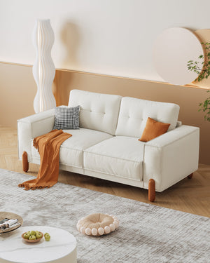 English Elm Couches Cloud-Like Chenille Loveseat 65" Compact Tufted Sofa 24" Deep Seat 900lb Sturdy Frame W2656P171901