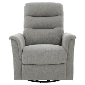 English Elm Manual Recliner Swivel Rocker Boucle Chair with 8-point Massage for Nursery or Living Room Grey N763P363763E