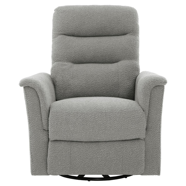 English Elm Manual Recliner Swivel Rocker Boucle Chair with 8-point Massage for Nursery or Living Room Grey N763P363763E