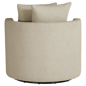 English Elm Quinn Swivel Accent Chair Rounded Silhouette Fabric Upholstery for Living Room Camel B062P441090