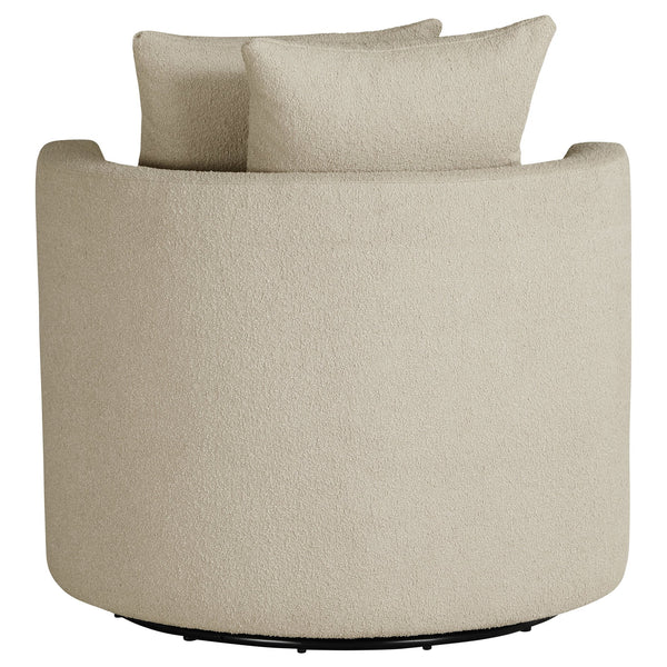 English Elm Quinn Swivel Accent Chair Rounded Silhouette Fabric Upholstery for Living Room Camel B062P441090