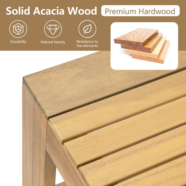 English Elm Outdoor Acacia Wood 4 Piece Sectional Set with Sofa Chair Ottoman and Table N757S454830B