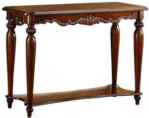 English Elm Traditional Elegant Sofa Table with Turned Legs and Carved Details, Open Shelf Storage, 48x16x27 Inch Cherry 19 L x 52 W x 8 H B011P356771