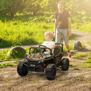 English Elm Qaba 12v Dual Motor Kids Ride on Utv Off Road Electric Car with Remote Control Black W2225P249883