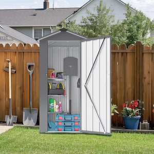English Elm Campcraft Galvanized Iron Compact Metal Garden Shed Waterproof Lockable Outdoor Storage W1598P283839