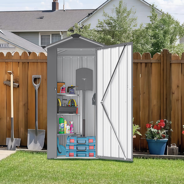 English Elm Campcraft Galvanized Iron Compact Metal Garden Shed Waterproof Lockable Outdoor Storage W1598P283839