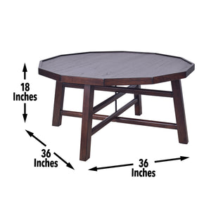 English Elm Steve Silver - Paisley Burnt Caramel 3-Piece Occasional Table Set with Tray Top & Timber-Beam Base for Living Rooms B081S00357