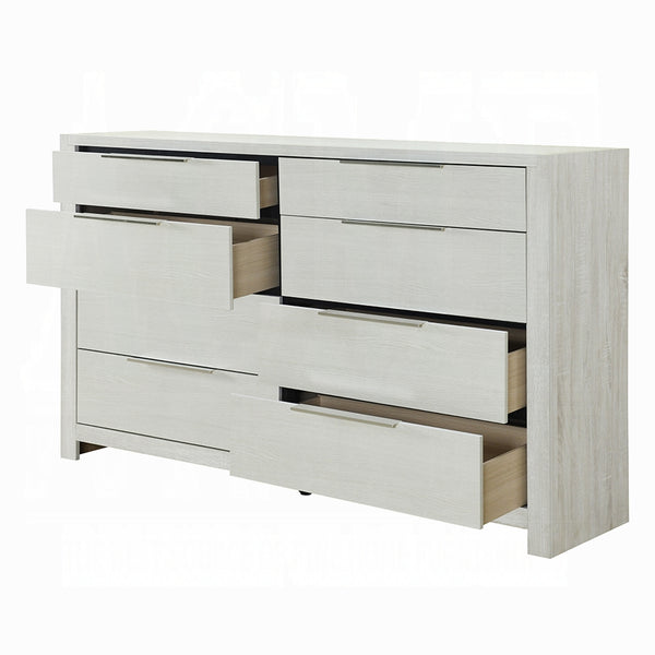 English Elm Modern Five-Drawer Storage Chest with Full-Extension Dovetail Drawers and Sleek Metal Handles, 38W Beige 67 L x 20 W x 43 H B2741P405637