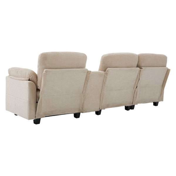 English Elm United Multifunctional L-Shaped Corduroy Sofa: 4-Seater With Usb Ports, Storage, And Comfort Features W1568S00226-GIGA