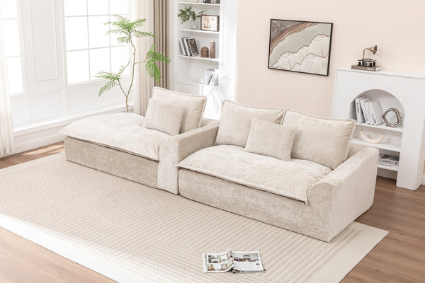 English Elm 103" Cloud Sectional Couch - Reversible L-Shaped Modular Sofa For Stylish Living Room Comfort W1170S00040