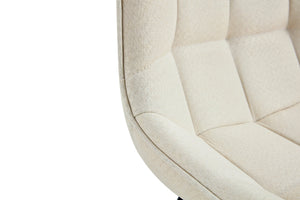 English Elm Modern Creamy White Fabric Dining Chair With Grid Pattern - Stylish, Comfortable & Durable Design W370P207345