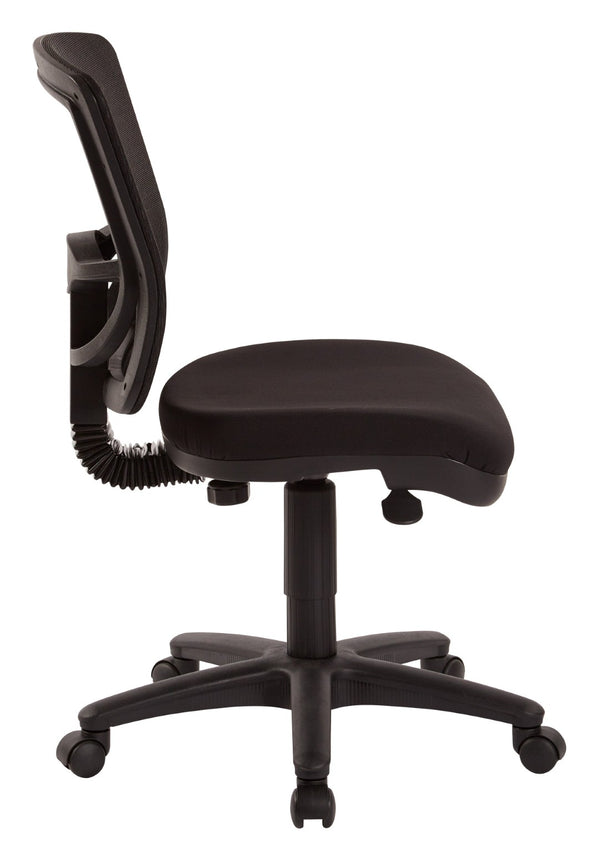 OSP Home Furnishings Progrid® Mesh Back Armless Task Chair with Lumbar Support for Modern Office Use 2817-30