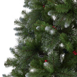 Christopher Knight Home® - Noble House - 9-foot Mixed Spruce Unlit Hinged Artificial Christmas Tree with Glitter Branches