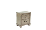 English Elm Classic Bedroom Formal Nightstand Antique Silver Finish 2-Drawers 1 Piece Bedside Table Plywood Furniture