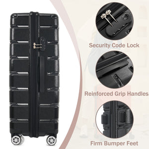 English Elm Hardshell 3 Piece Travel Set with Spinner Wheels Abs Pc Suitcase for Easy Airport Rolling N730P245304B