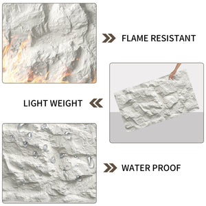 English Elm 3d Faux Stone Pu Wall Panels Set Lightweight Flame Resistant Architectural Accent White Marble W347P419794
