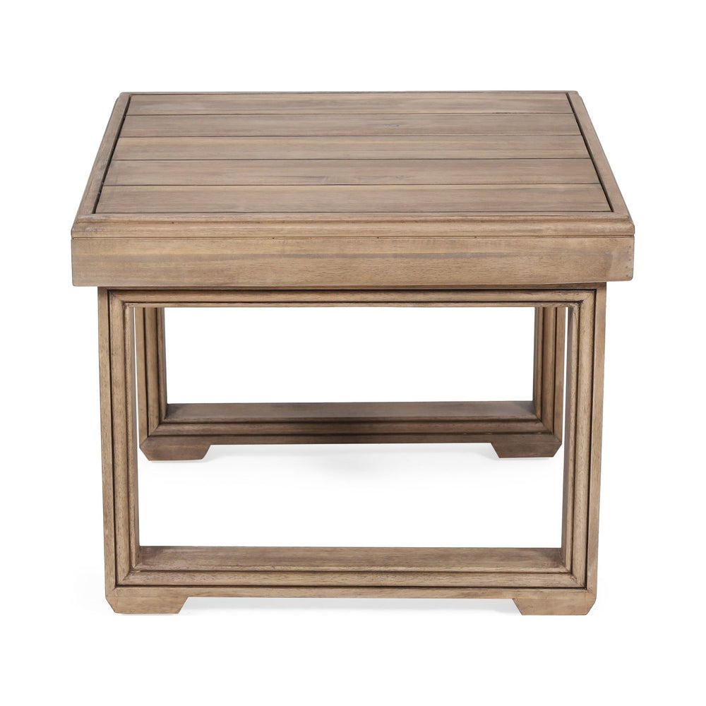 English Elm Christopher Knight Home® - WESTCHESTER Acacia Side Table Brown Rustic Outdoor Accent Table 20x20x15.75 Durable Patio Charm 69077.00BBGE