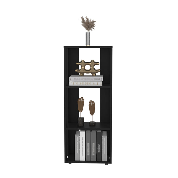English Elm Eco 39" Tall Four-Tier Bookcase with Slim Profile, Modern Storage Solution for Small Rooms Black 9.4 L x 27 W x 7 H B070P254757