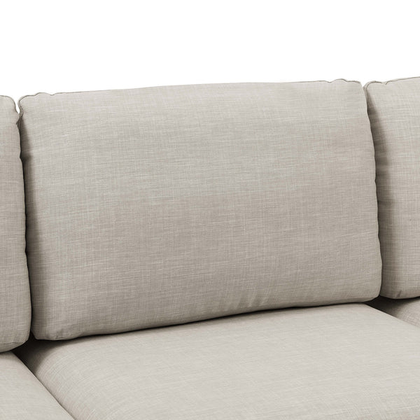 English Elm Linen Upholstered Modular Sectional Sofa with Tall Black Metal Legs for Open Living Almond B2748S00185
