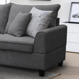 English Elm Gabriella Contemporary Fabric Sectional Sofa with Chaise and Storage Ottoman Included Gray B2749S00351