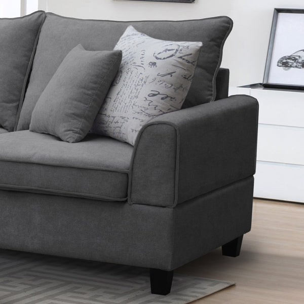 English Elm Gabriella Contemporary Fabric Sectional Sofa with Chaise and Storage Ottoman Included Gray B2749S00351