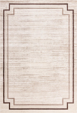 Unique Loom Oasis Fountain Machine Made Border Rug Brown, Beige/Light Brown/Ivory 10' 0" x 14' 1"