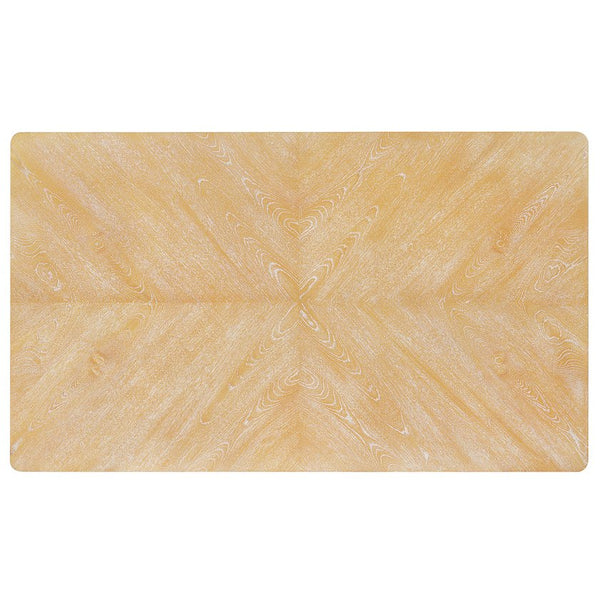 English Elm 5 Piece Dining Set Rustic Farmhouse Rectangular Table with 4 Upholstered Chairs Solid Wood Seats for 4 Natural Wood Wash N752S400015D