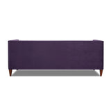 English Elm Jack 84" Modern Tuxedo Tufted Sofa, Purple Velvet