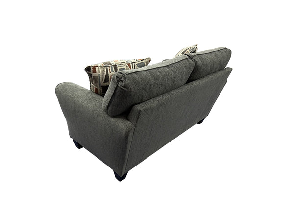 Porter Designs Reese Modern Upholstered Loveseat With Elegant Abstract Pillows For Stylish Comfort Gray Fabric 01-207-02-2961