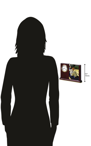 Hekman Furniture 645498 Portrait Caddy Tabletop Clock - Customizable Wooden Design With Photo Storage & Quartz Movement Rosewood Portrait Caddy Tabletop Clock 645498