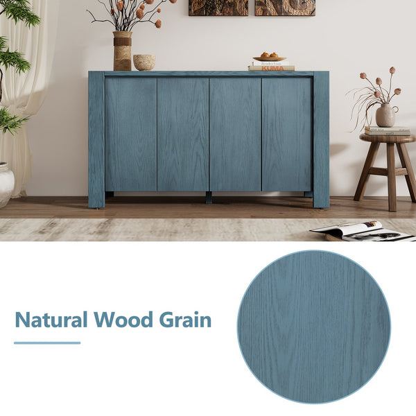 English Elm Trexm Four Door Retro Sideboard Oak Veneer Distressed Storage for Dining Living N715P204444M