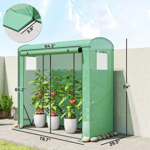 English Elm Stable Steel Frame Mini Greenhouse Uv Resistant Pe Cover Outdoor Patio Garden Shelter T3971P468256