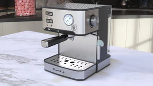 English Elm 20 Bar Stainless Steel Espresso Machine with Steam Wand for Home Barista Brewing W1002P292428