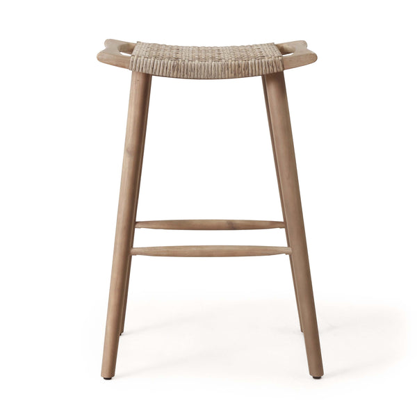 English Elm Christopher Knight Home® - JACE Rustic Acacia Outdoor Barstools Set of 2 – 30" Faux Rattan Seats, Tapered Legs, Weather-Ready 70855.00MLBRN