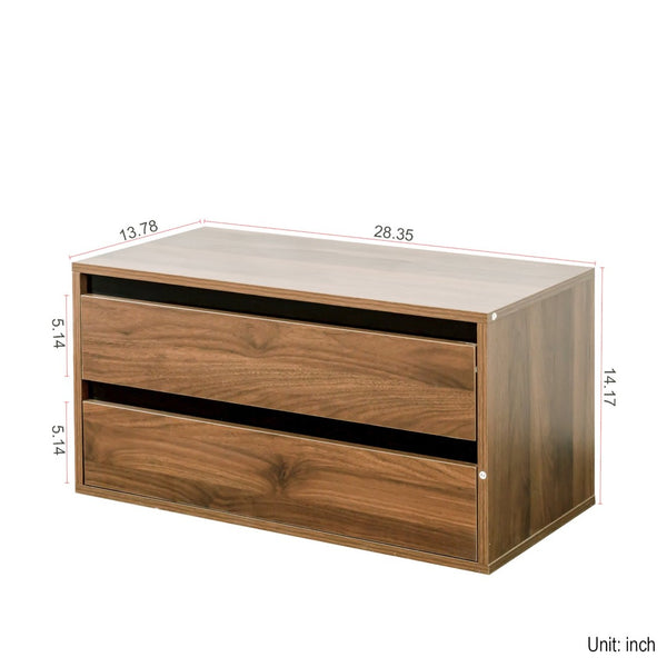 English Elm Stackable Modern Storage Cabinet – Versatile Mounted Solution With Drawers & Display Shelf For Any Room W331P289154-GIGA
