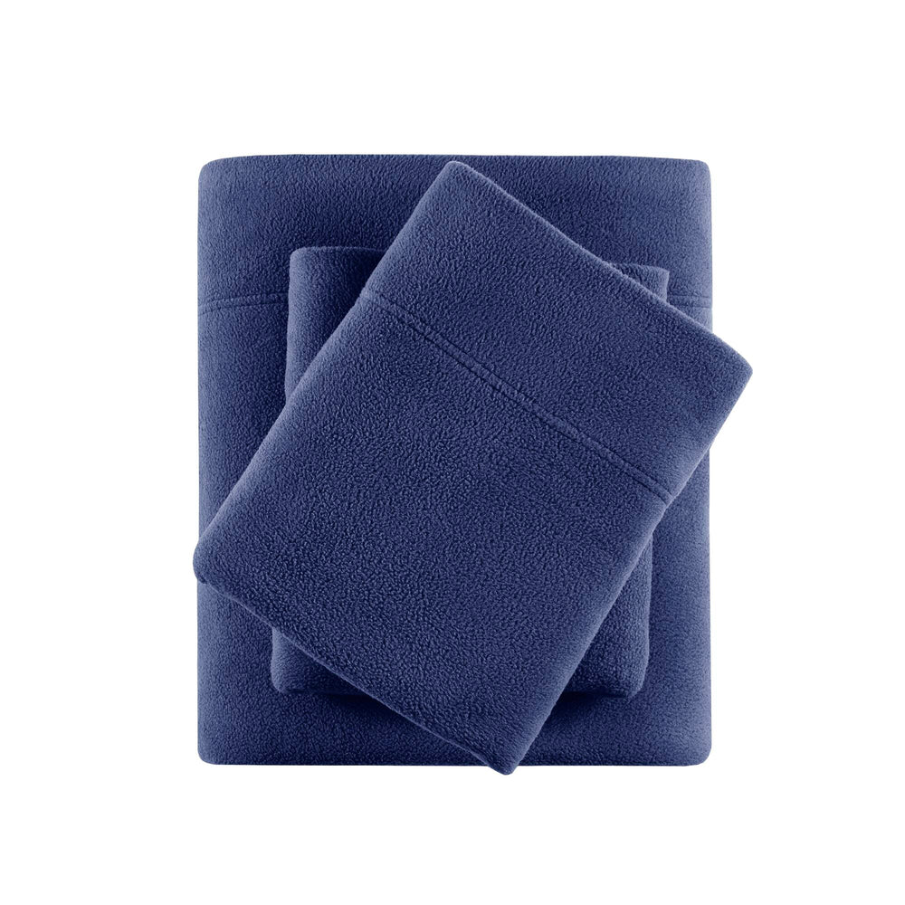 JLA Home True North by Sleep Philosophy - Sheet Micro Fleece Sheet Set — Ultra-Soft, OEKO-TEX Certified, Breathable Warmth, Pill-Resistant Comfort Navy TN20-0450
