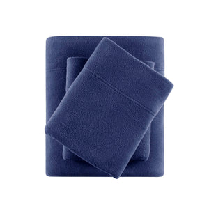 JLA Home True North by Sleep Philosophy - Sheet Micro Fleece Sheet Set — Ultra-Soft, OEKO-TEX Certified, Breathable Warmth, Pill-Resistant Comfort Navy TN20-0450