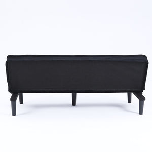 English Elm This 66-inch corduroy sofa bed with button-back design, sturdy wood frame, comfy sponge cushions, 500lb capacity Black W3371P311444