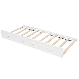 English Elm Twin Cottage Beadboard Daybed with Pull Out Trundle Solid Pine Guest Room Frame N708P357100K