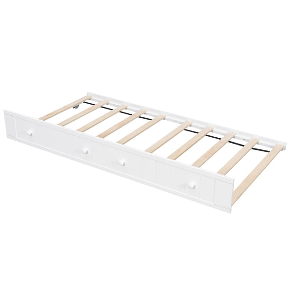English Elm Twin Cottage Beadboard Daybed with Pull Out Trundle Solid Pine Guest Room Frame N708P357100K